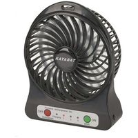 Mini USB Rechargeable Fan with LED Light - Black