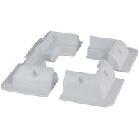 White ABS Solar Panel Corner Mounting Brackets - Set of 4