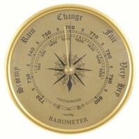 "Brass Type" Circular Barometer