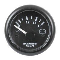 Battery Volt Meter - Analogue - 8-16V Black MGG205