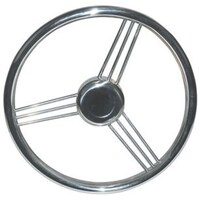 9 Spoke Stainless Steel Steering Wheel - 345mm