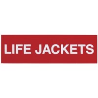 Adhesive Life Jackets Sign 100x30mm