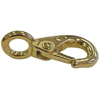 Cast Brass Spring Lever Snap Hook Economy - 55mm Long 10mm Eye