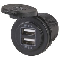Panel/Surface Mount Dual USB Charging Ports with 4.2A Output 12/24VDC