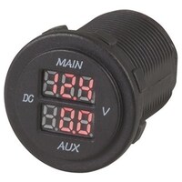 Panel/Surface Mount LED Dual Battery Voltmeter