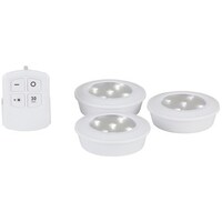 Remote Control 3 Piece LED Puck Light Set