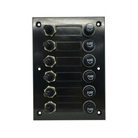 6 Gang SPST Switch Panel with Rubber Boots 