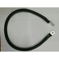 0 Gauge Tinned Battery Power Lead - Black - 750mm