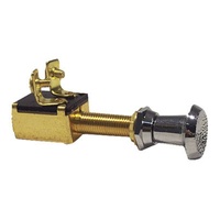 2 position Brass Switch TEK090A two position (on or off) push-pull switch with a solid brass body that will resist corrosion in salty environments.