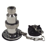 2 Pin Waterproof Socket 12 Volt 3 Amp TEP076A locking chrome plated 2 pin plug and socket with brass pins
