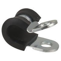 Stainless Steel P Clamp 8mm - 10 Pack TPE582P shape clamp for mounting pipes, hoses, tubing, cables, wires, and more• Rubber lined to prevent vibratio