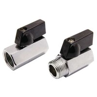 1/4" Mini Ball Valve Chrome Plated Brass Female to Female