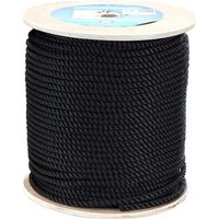 Black Polyester 3 Strand - 16mm 4000kg Breaking Strength 100mtr Roll