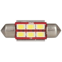 LED Festoon Globe, 36mm 6x5730 LEDs, CANBus Compatible